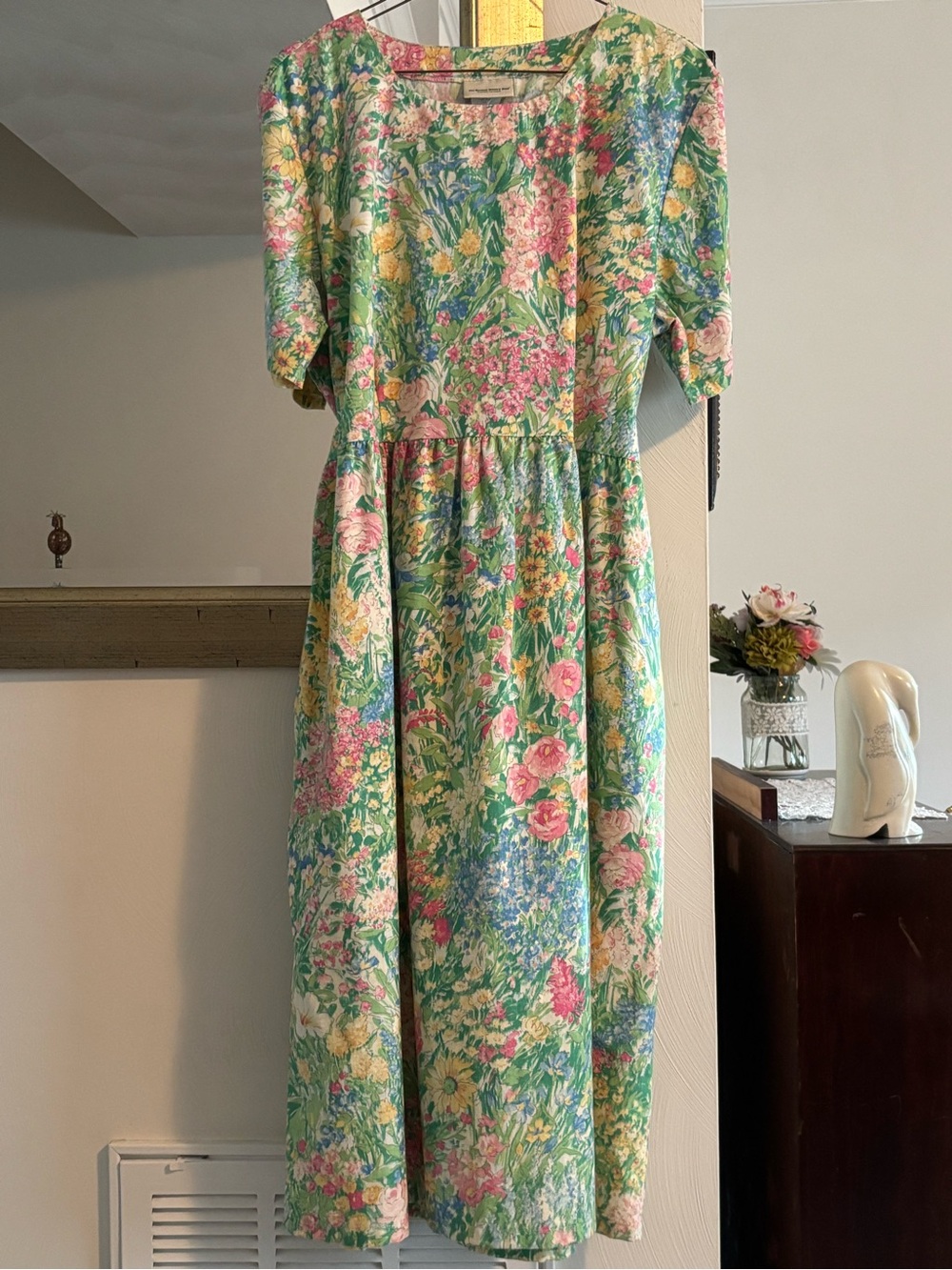 Vermont Country Store Garden-Print Casual Dress